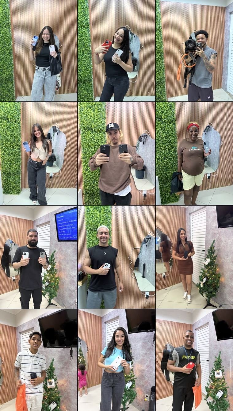 Clientes da Pub do Eletrônico com os aparelhos que compraram